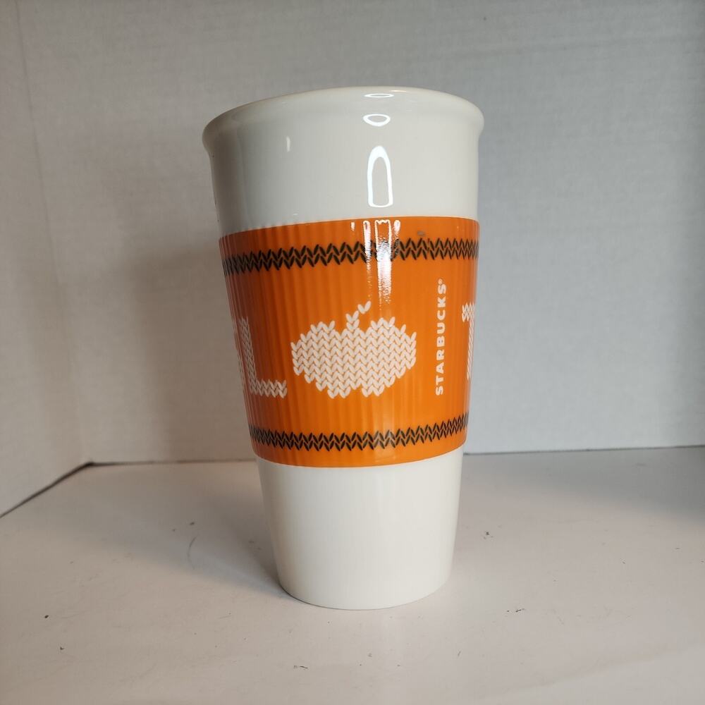 2016 Starbucks Ceramic Tumbler TEAM PSL Orange Mug Cup Pumpkin Spice Latte 10 oz